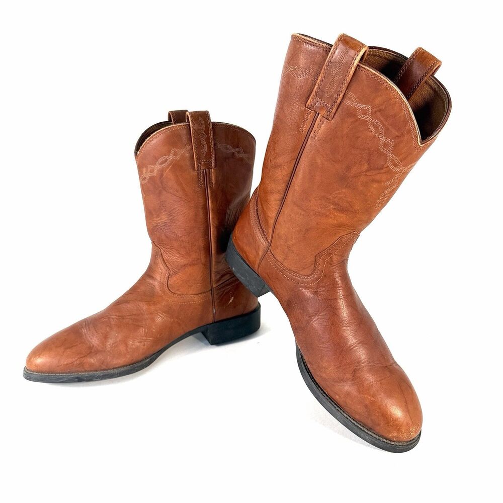 Ariat Heritage Roper Marbled Brown Leather Mens 12D Western Cowboy Pull On Boots